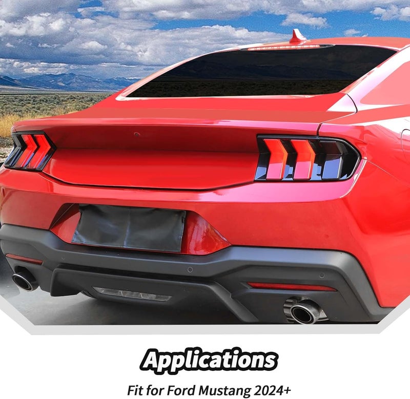 JeCar Smoked Tail Light Cover Trim Guards for 2024+ Ford Mustang - Image 4